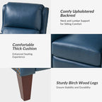 Fauteuil inclinable moderne Brigida en cuir véritable avec garniture cloutée et repose-pieds réglable, lot de 2 par HULALA HOME