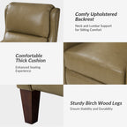 Fauteuil inclinable moderne Brigida en cuir véritable avec garniture cloutée et repose-pieds réglable, lot de 2 par HULALA HOME