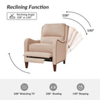 Fauteuil inclinable moderne Brigida en cuir véritable avec garniture cloutée et repose-pieds réglable, lot de 2 par HULALA HOME