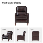 Fauteuil inclinable moderne Brigida en cuir véritable avec garniture cloutée et repose-pieds réglable, lot de 2 par HULALA HOME