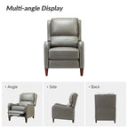 Fauteuil inclinable moderne Brigida en cuir véritable avec garniture cloutée et repose-pieds réglable, lot de 2 par HULALA HOME