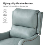 Fauteuil inclinable moderne Brigida en cuir véritable avec garniture cloutée et repose-pieds réglable, lot de 2 par HULALA HOME