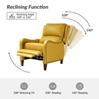 Fauteuil inclinable moderne Brigida en cuir véritable avec garniture cloutée et repose-pieds réglable, lot de 2 par HULALA HOME