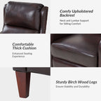 Fauteuil inclinable moderne Brigida en cuir véritable avec garniture cloutée et repose-pieds réglable, lot de 2 par HULALA HOME