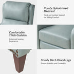 Fauteuil inclinable moderne Brigida en cuir véritable avec garniture cloutée et repose-pieds réglable, lot de 2 par HULALA HOME