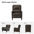 Fauteuil inclinable moderne Brigida en cuir véritable avec garniture cloutée et repose-pieds réglable, lot de 2 par HULALA HOME