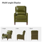 Fauteuil inclinable moderne Brigida en cuir véritable avec garniture cloutée et repose-pieds réglable, lot de 2 par HULALA HOME