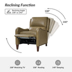 Fauteuil inclinable moderne Brigida en cuir véritable avec garniture cloutée et repose-pieds réglable, lot de 2 par HULALA HOME