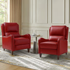 Fauteuil inclinable moderne Brigida en cuir véritable avec garniture cloutée et repose-pieds réglable, lot de 2 par HULALA HOME