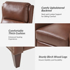 Fauteuil inclinable moderne Brigida en cuir véritable avec garniture cloutée et repose-pieds réglable, lot de 2 par HULALA HOME