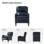 Fauteuil inclinable moderne Brigida en cuir véritable avec garniture cloutée et repose-pieds réglable, lot de 2 par HULALA HOME