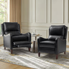 Fauteuil inclinable moderne Brigida en cuir véritable avec garniture cloutée et repose-pieds réglable, lot de 2 par HULALA HOME