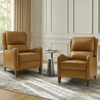 Fauteuil inclinable moderne Brigida en cuir véritable avec garniture cloutée et repose-pieds réglable, lot de 2 par HULALA HOME