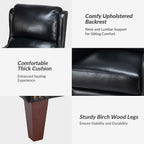 Fauteuil inclinable moderne Brigida en cuir véritable avec garniture cloutée et repose-pieds réglable, lot de 2 par HULALA HOME