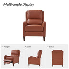 Fauteuil inclinable moderne Brigida en cuir véritable avec garniture cloutée et repose-pieds réglable, lot de 2 par HULALA HOME