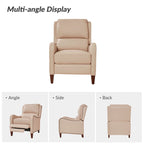 Fauteuil inclinable moderne Brigida en cuir véritable avec garniture cloutée et repose-pieds réglable, lot de 2 par HULALA HOME