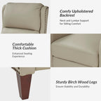 Fauteuil inclinable moderne Brigida en cuir véritable avec garniture cloutée et repose-pieds réglable, lot de 2 par HULALA HOME