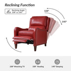 Fauteuil inclinable moderne Brigida en cuir véritable avec garniture cloutée et repose-pieds réglable, lot de 2 par HULALA HOME