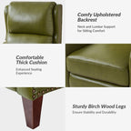 Fauteuil inclinable moderne Brigida en cuir véritable avec garniture cloutée et repose-pieds réglable, lot de 2 par HULALA HOME