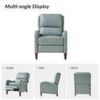 Fauteuil inclinable moderne Brigida en cuir véritable avec garniture cloutée et repose-pieds réglable, lot de 2 par HULALA HOME