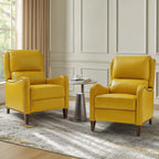 Fauteuil inclinable moderne Brigida en cuir véritable avec garniture cloutée et repose-pieds réglable, lot de 2 par HULALA HOME