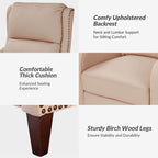 Fauteuil inclinable moderne Brigida en cuir véritable avec garniture cloutée et repose-pieds réglable, lot de 2 par HULALA HOME