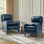 Fauteuil inclinable moderne Brigida en cuir véritable avec garniture cloutée et repose-pieds réglable, lot de 2 par HULALA HOME