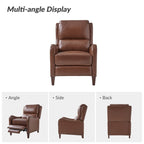 Fauteuil inclinable moderne Brigida en cuir véritable avec garniture cloutée et repose-pieds réglable, lot de 2 par HULALA HOME