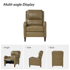 Fauteuil inclinable moderne Brigida en cuir véritable avec garniture cloutée et repose-pieds réglable, lot de 2 par HULALA HOME