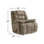 Fauteuil inclinable manuel Bril, 44 pouces, surdimensionné, polyester gris taupe