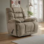 Fauteuil inclinable manuel Bril, 44 pouces, surdimensionné, polyester gris taupe