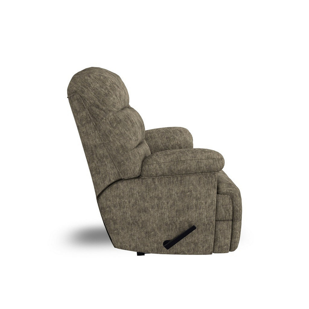 Fauteuil inclinable manuel Bril, 44 pouces, surdimensionné, polyester gris taupe