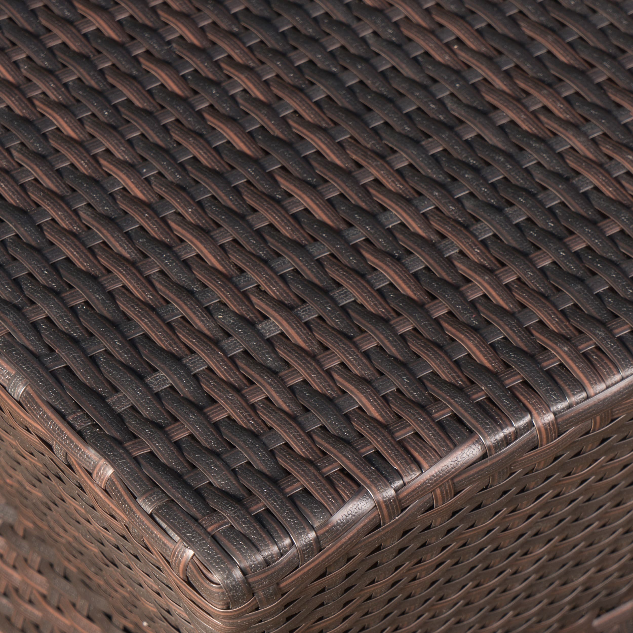 Ensemble de salon de jardin carré en osier Bristol 3 pièces par Christopher Knight Home