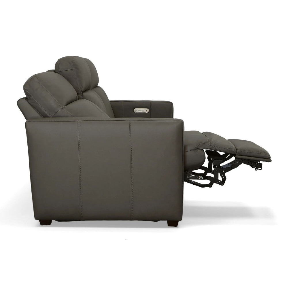 Canapé inclinable électrique Broadway en cuir avec appuie-têtes électriques par Flexsteel
