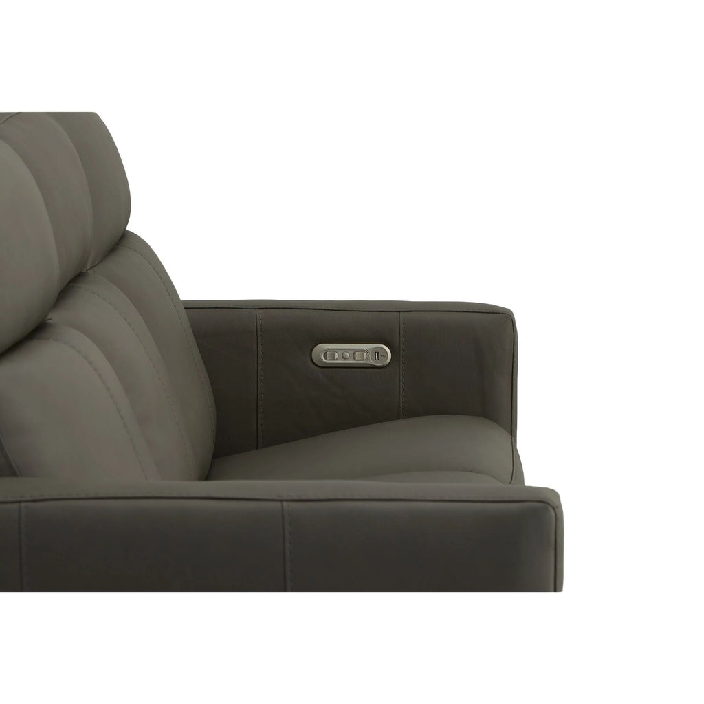 Canapé inclinable électrique Broadway en cuir avec appuie-têtes électriques par Flexsteel