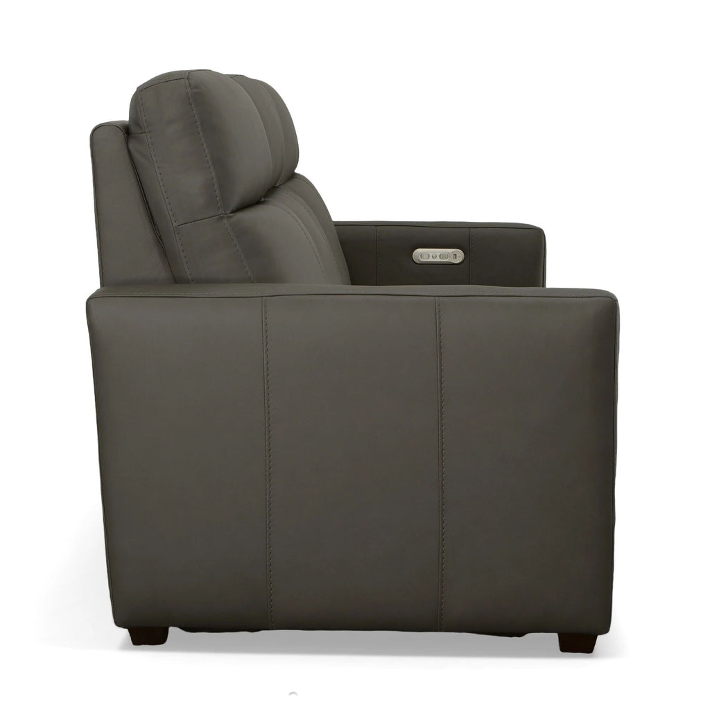 Canapé inclinable électrique Broadway en cuir avec appuie-têtes électriques par Flexsteel
