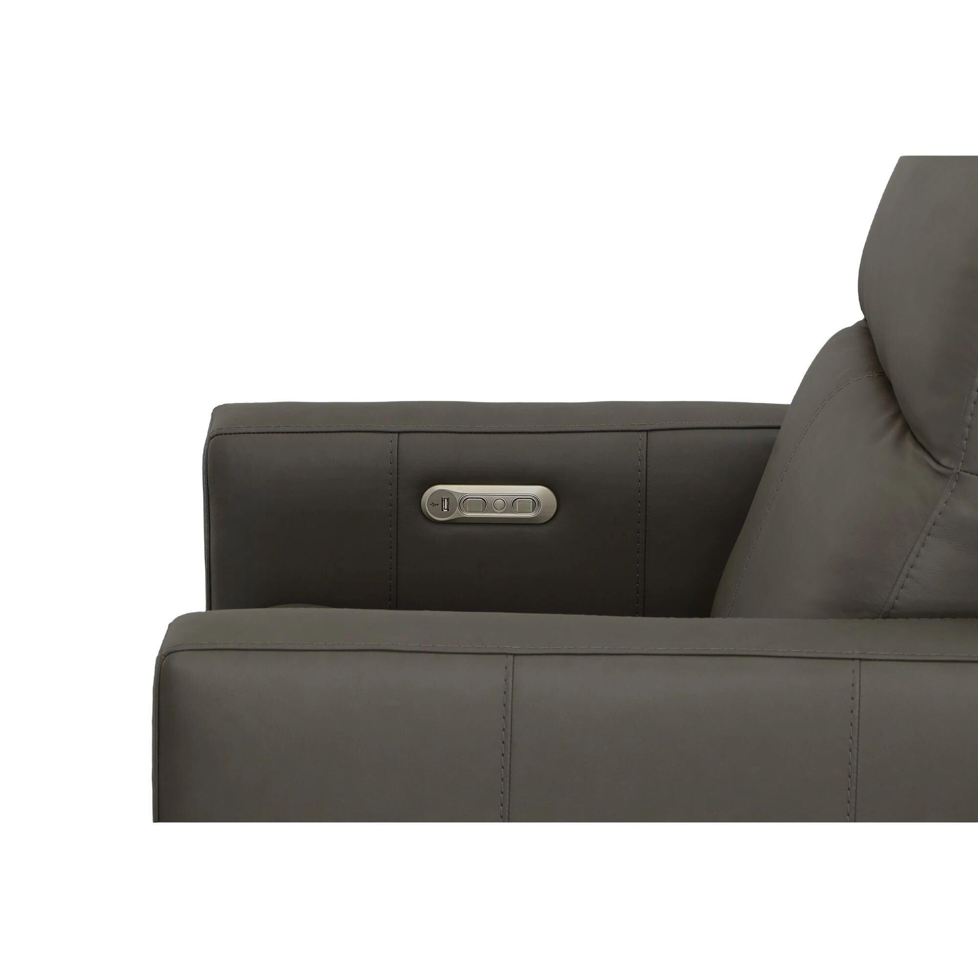 Fauteuil inclinable électrique Broadway en cuir de qualité supérieure avec appui-tête électrique par Flexsteel