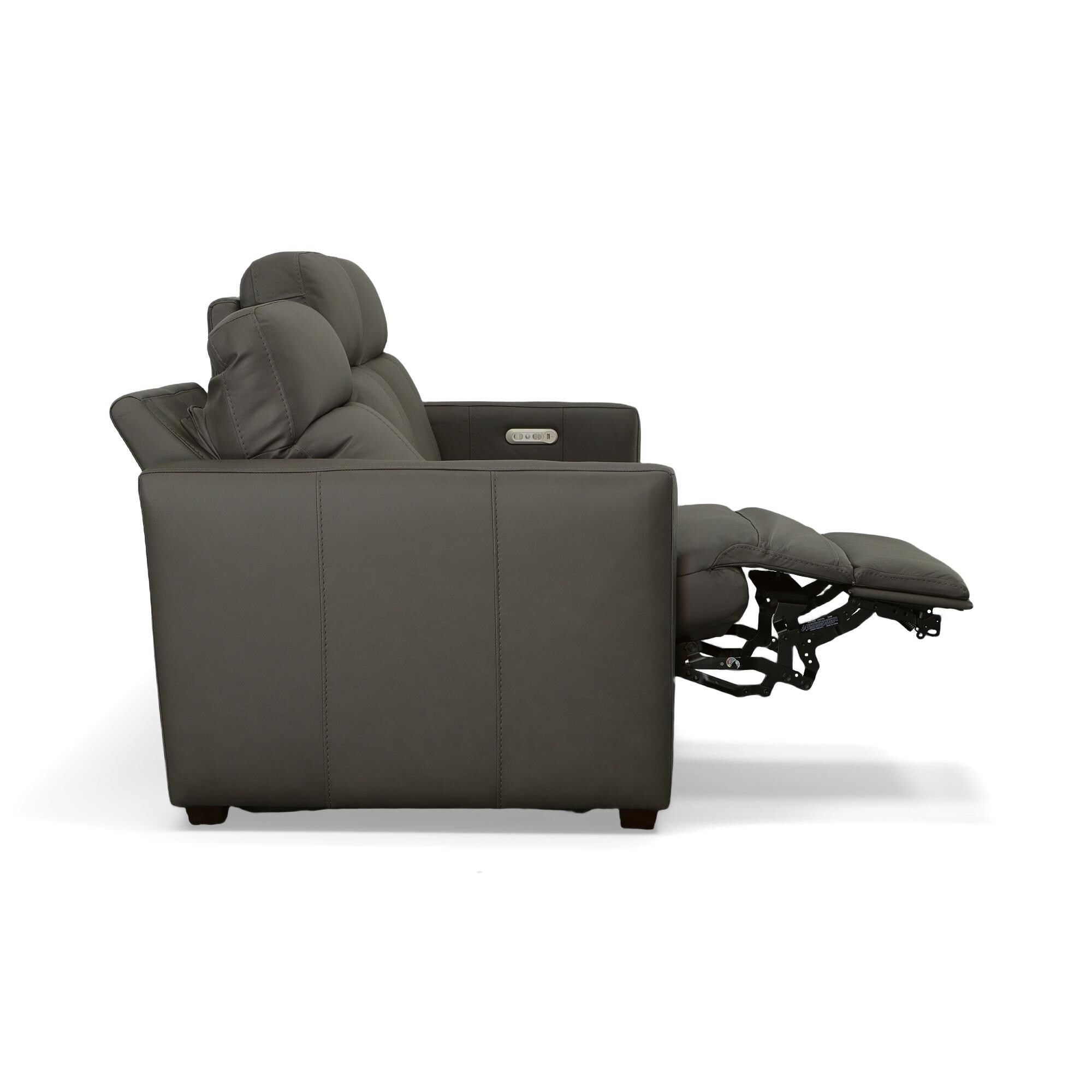 Canapé inclinable électrique Broadway en cuir avec appuie-têtes électriques par Flexsteel