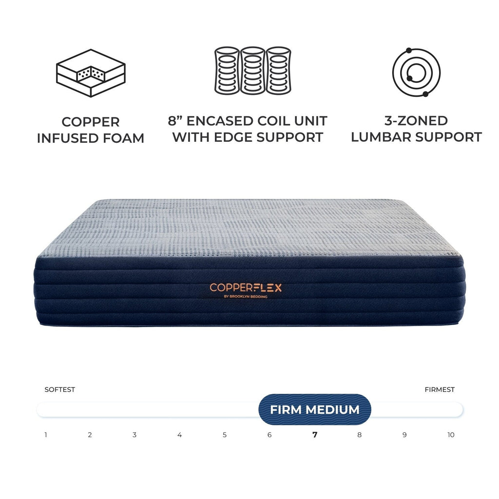 Matelas hybride Brooklyn Bedding CopperFlex 10 avec mousse zonée
