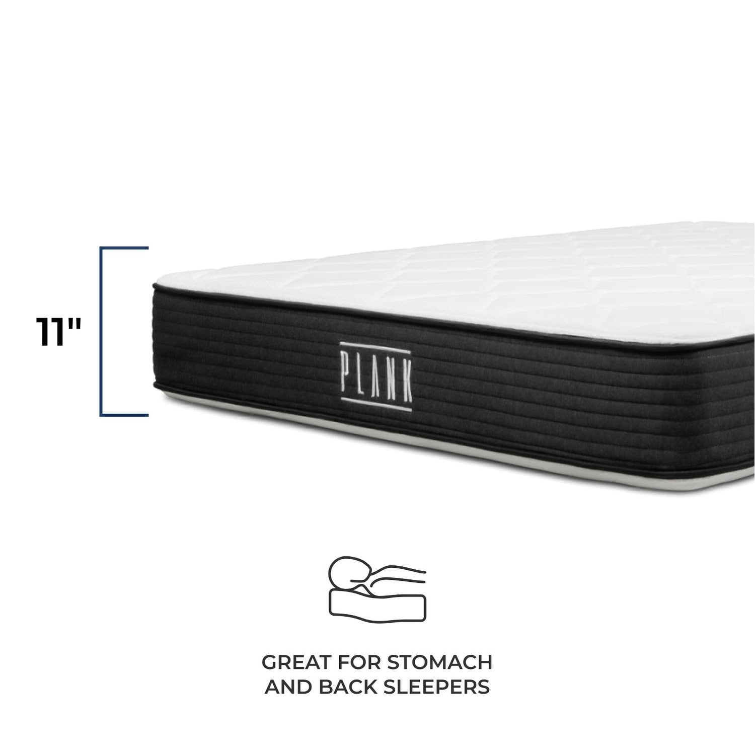Matelas Brooklyn Bedding Plank 11 pouces ferme à deux côtés avec plateau rafraîchissant