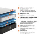 Matelas Brooklyn Bedding Plank 13 Luxe double face ferme/ultra ferme avec housse rafraîchissante