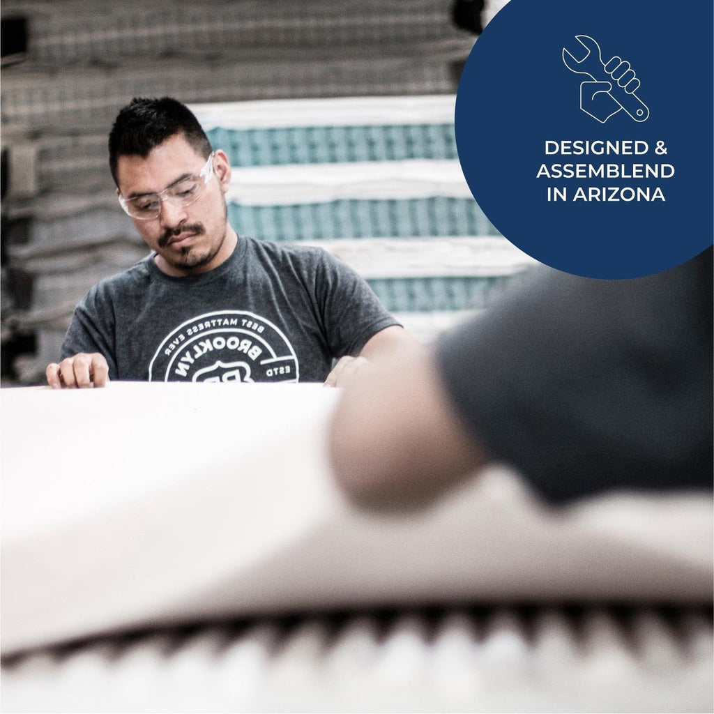 Matelas Brooklyn Bedding Plank 13 Luxe double face ferme/ultra ferme avec housse rafraîchissante