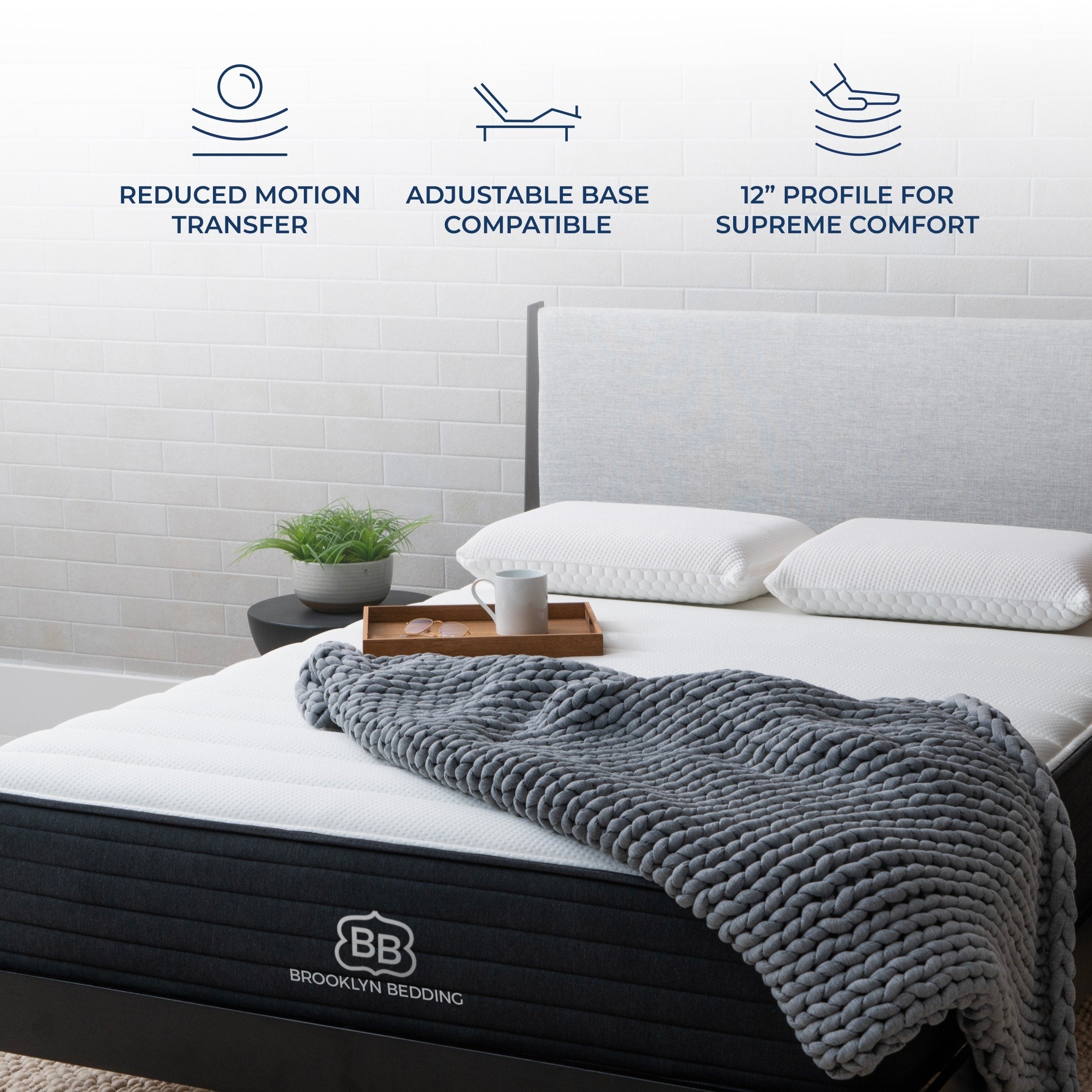 Matelas hybride en mousse à mémoire de forme Brooklyn Bedding Select 12 Gel