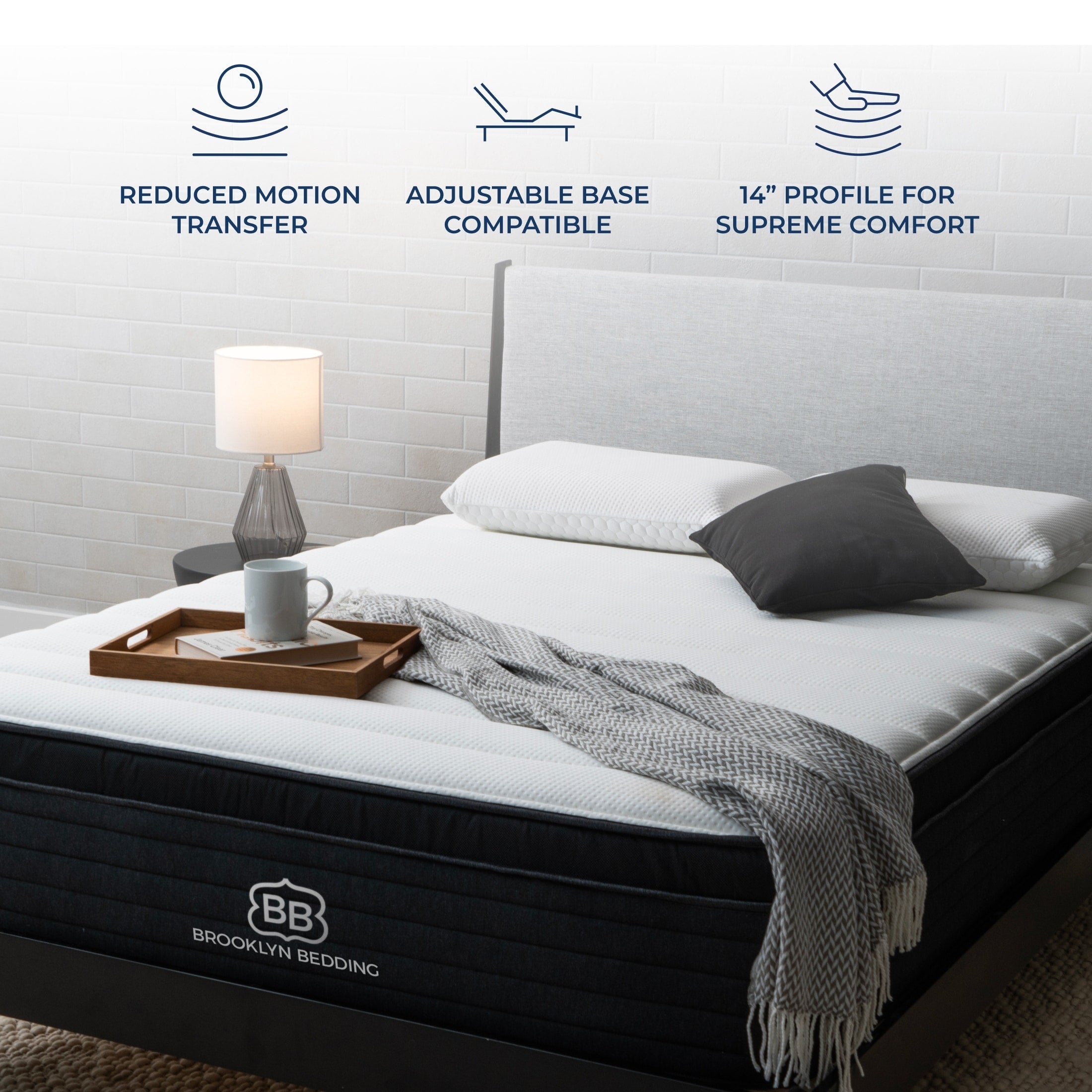 Matelas hybride en mousse à mémoire de forme Brooklyn Bedding Select 14 Gel