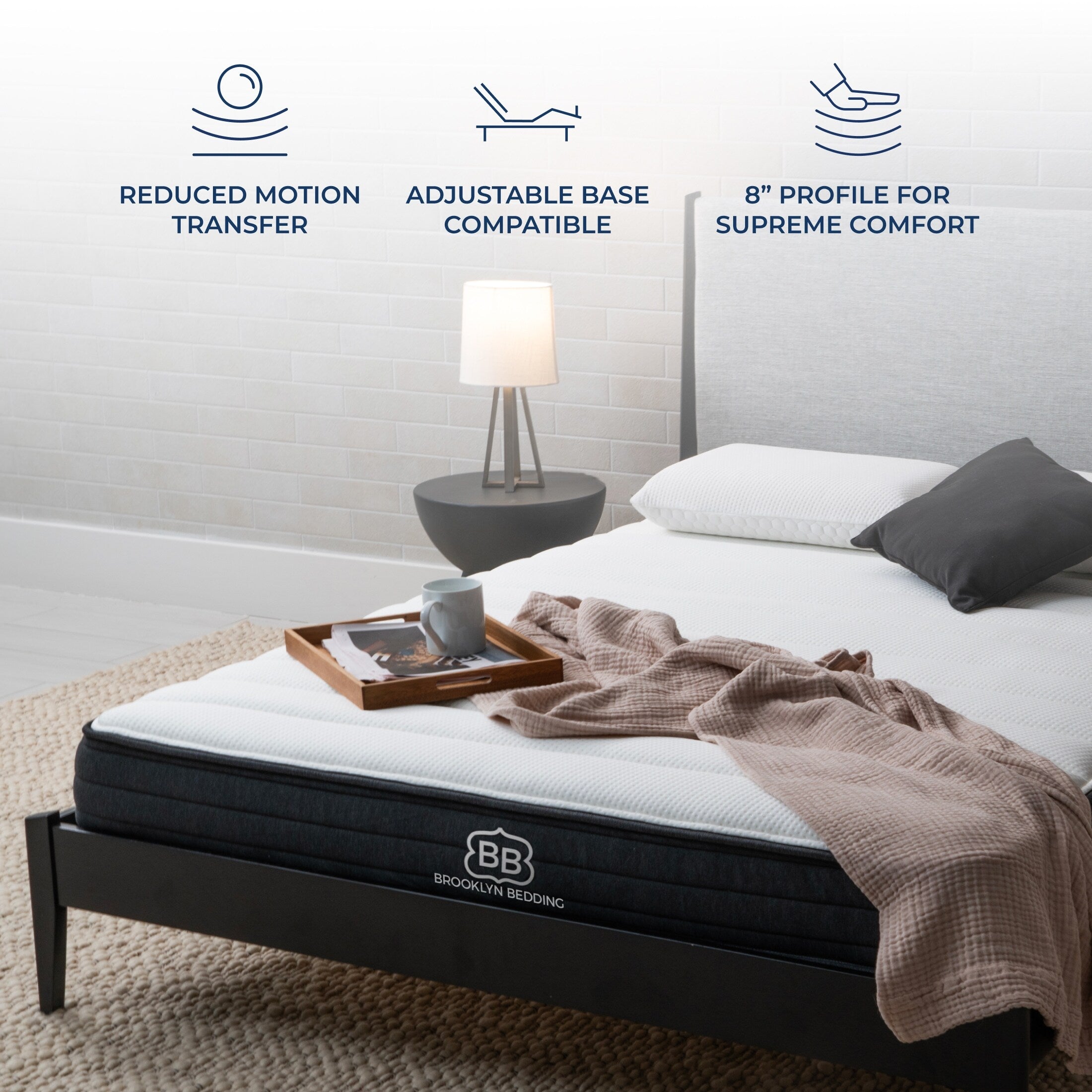 Matelas hybride en mousse à mémoire de forme Brooklyn Bedding Select 8 Gel