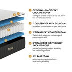 Brooklyn Bedding Titan 11 Hybrid pour dormeurs de grande taille avec housse rafraîchissante