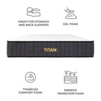 Brooklyn Bedding Titan 11 Hybrid pour dormeurs de grande taille avec housse rafraîchissante