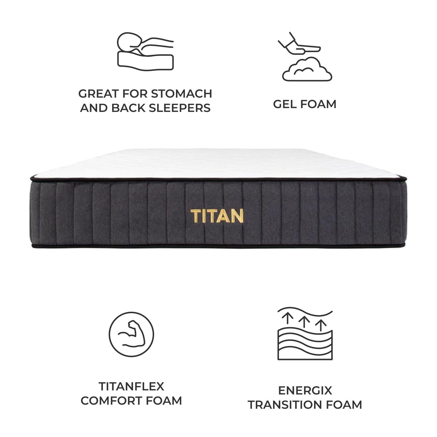 Brooklyn Bedding Titan 11 Hybrid pour dormeurs de grande taille avec housse rafraîchissante