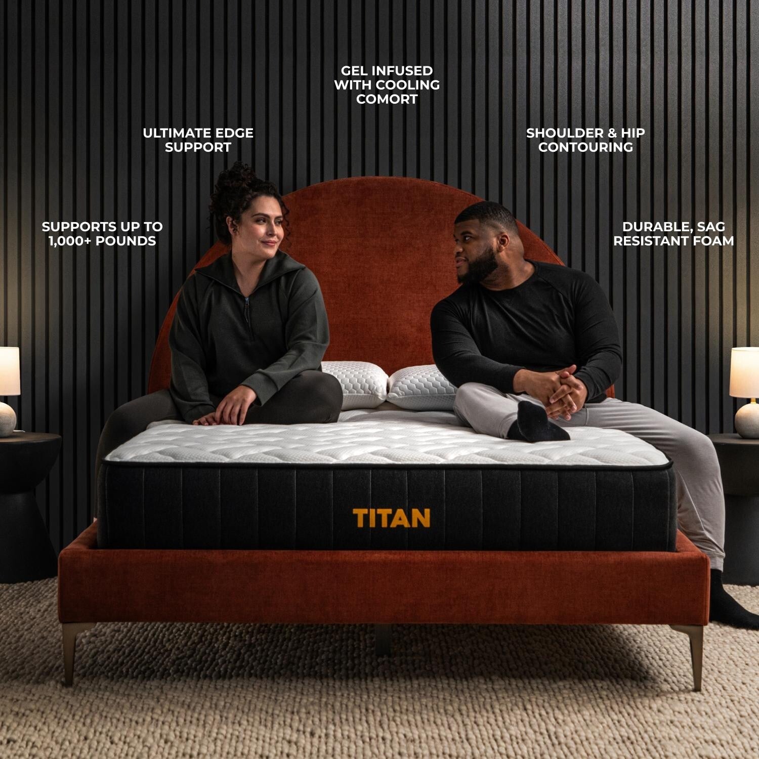 Brooklyn Bedding Titan 11 Hybrid pour dormeurs de grande taille avec housse rafraîchissante