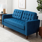 Canapé Brookside Brynn de 76 po à accoudoirs carrés en similicuir/velours/tissu